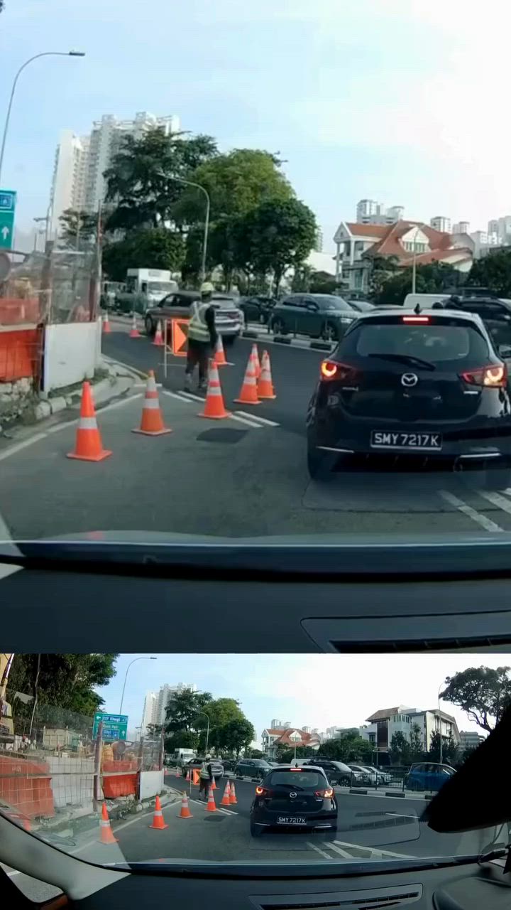 Dashcam captures the moment a car fell into a sinkhole at Tanjong Katong Road