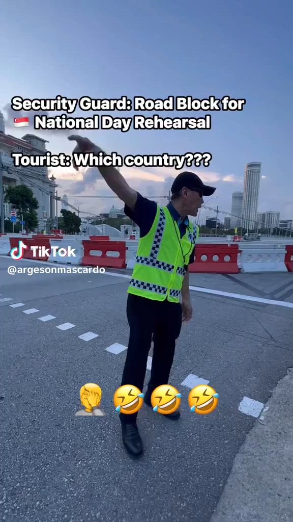 "Which Country?" Tourist Asks After Traffic Marshall Informs Him About NDP Rehearsals In S'pore